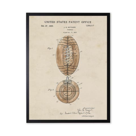 Football Patent in Black Frame