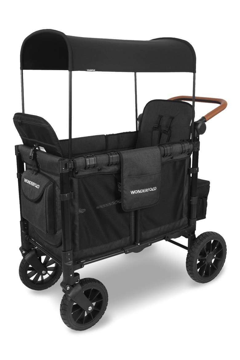 W2 Luxe 2-Passenger Multifunctional Stroller Wagon, Main, color, VOLCANIC BLACK