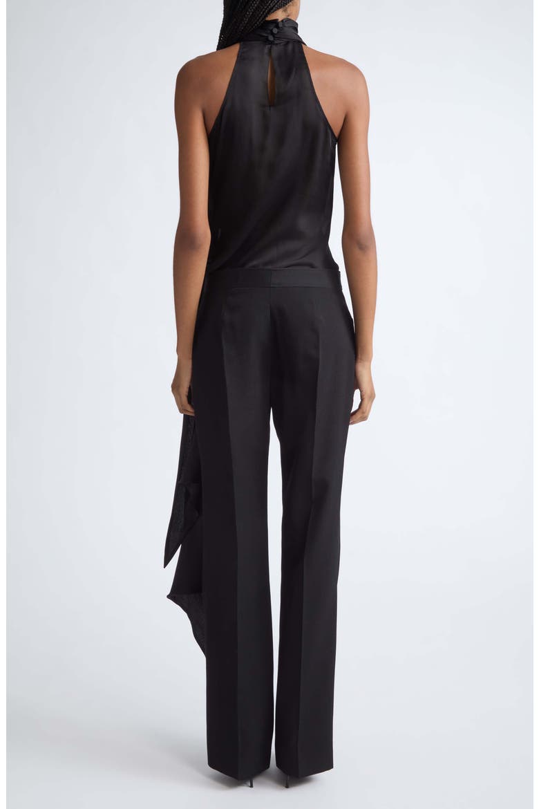 Bow Detail Silk Halterneck Shell, Alternate, color, 0PA BLACK