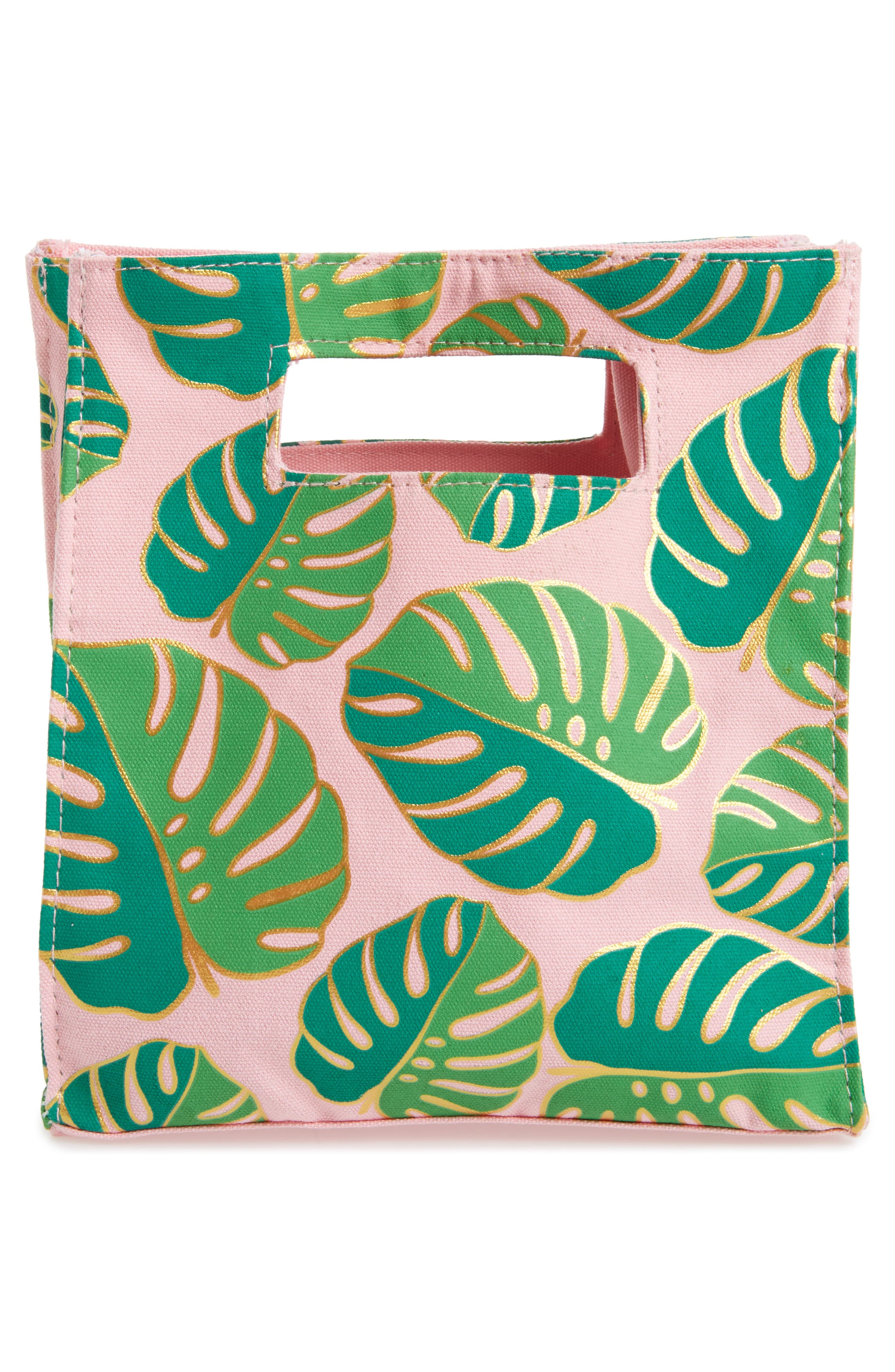 Slant Collections Monstera Print Canvas Tote, Alternate, color, 