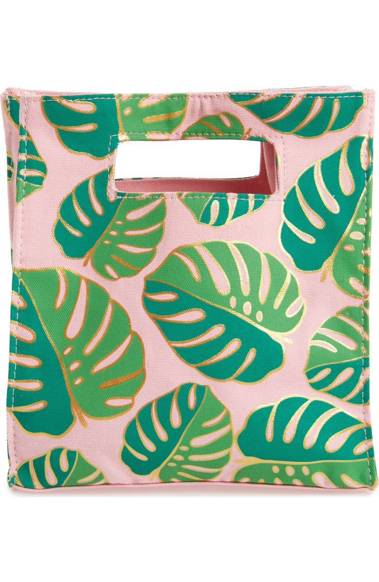 Slant Collections Monstera Print Canvas Tote, Alternate, color,