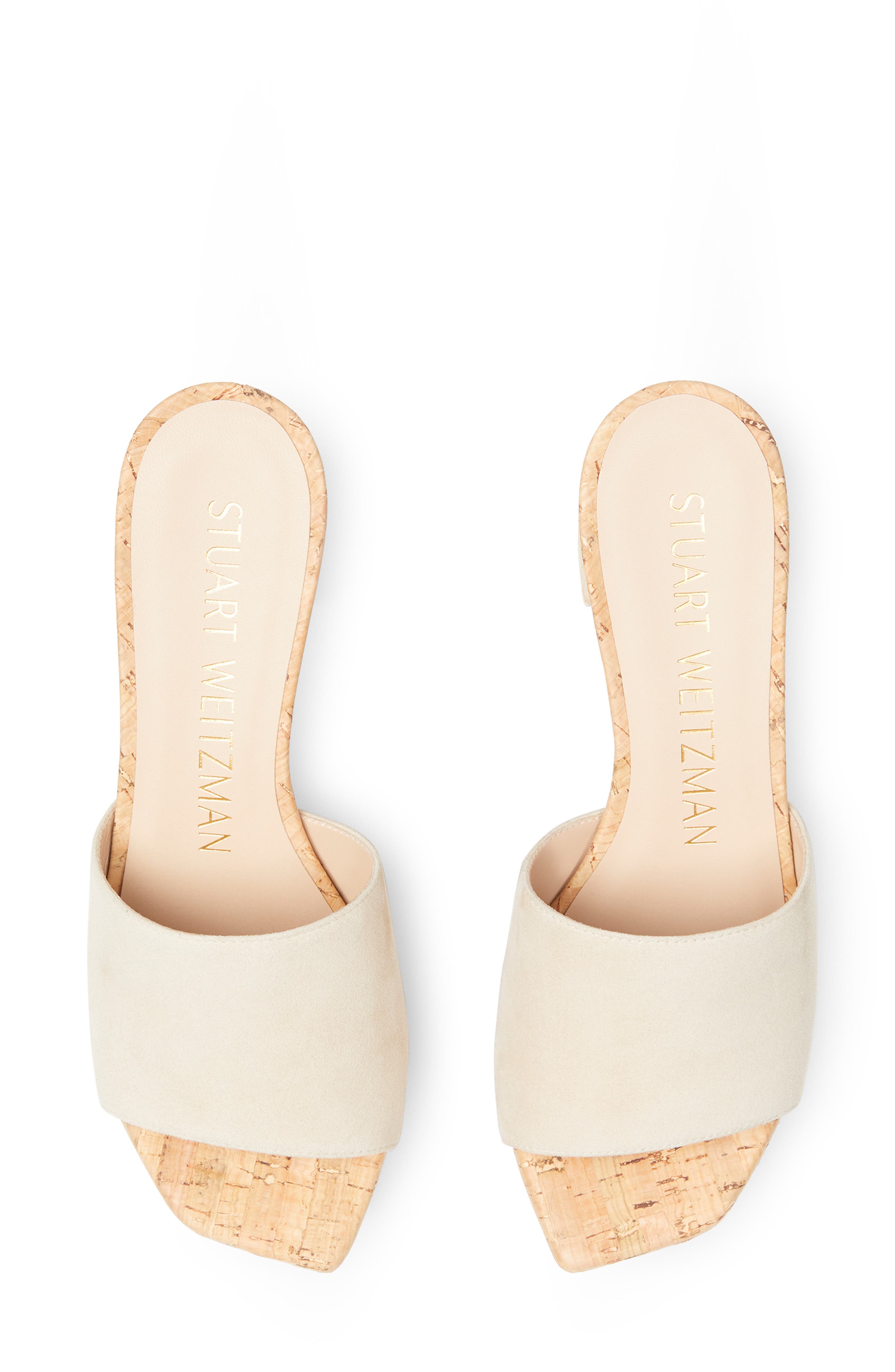 Stuart Weitzman Squarehigh Platform 95 Slide Sandal, Alternate, color, Dune