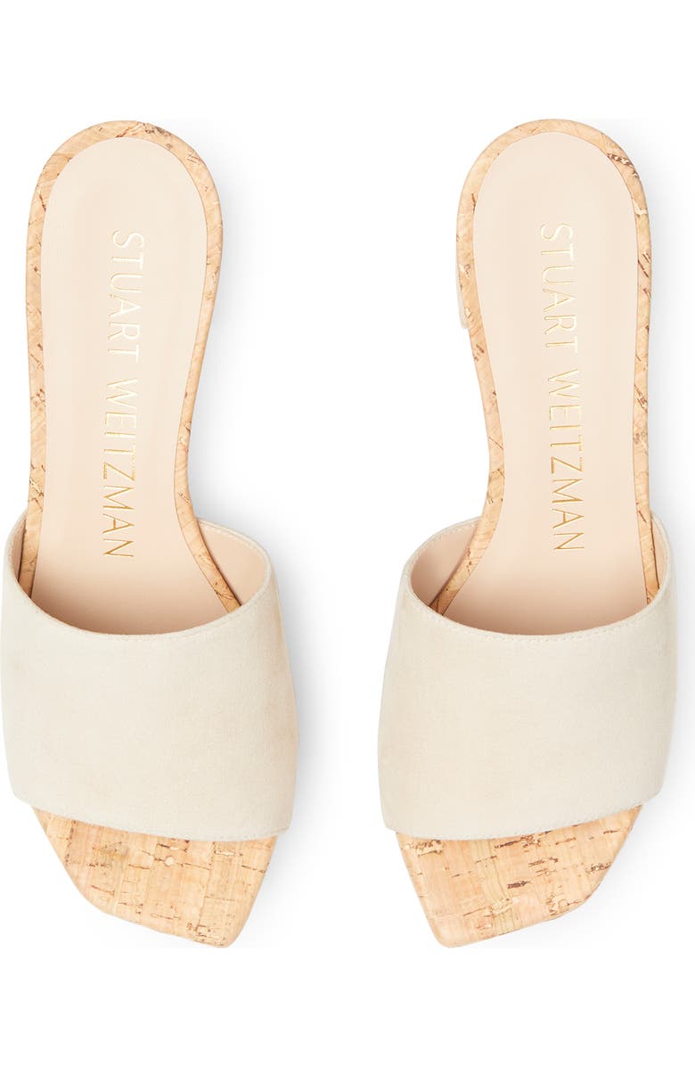 Stuart Weitzman Squarehigh Platform 95 Slide Sandal, Alternate, color, Dune