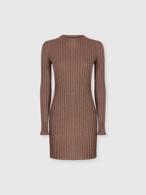 Missoni Ribbed Viscose Lamé Mini Dress in Rust at Nordstrom, Size 42