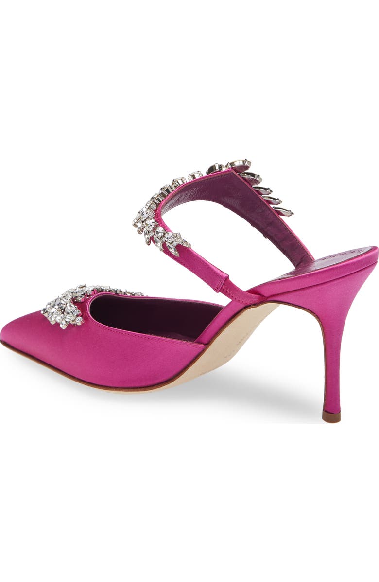 Manolo Blahnik Lurum Crystal Leaf Pointed Toe Mule, Alternate, color,