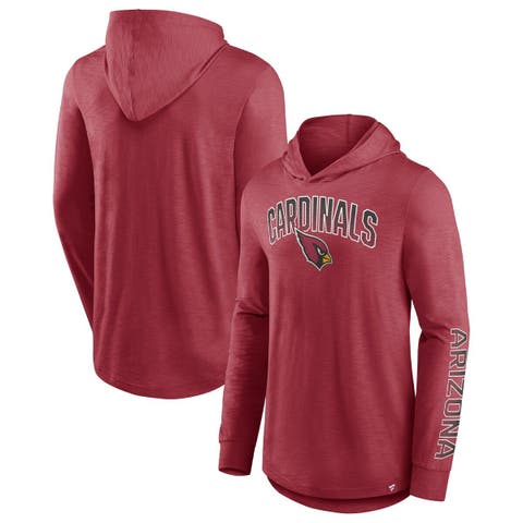 Men's Fanatics Branded Cardinal Arizona Cardinals Front Runner Long Sleeve Hooded T-Shirt