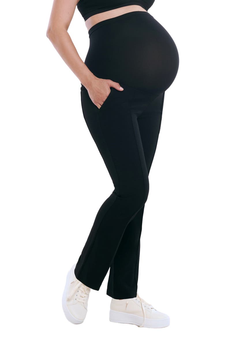 MOTHERHOOD MATERNITY Mia Secret Fit Over the Belly Slim Straight Leg Pant, Alternate, color, Black