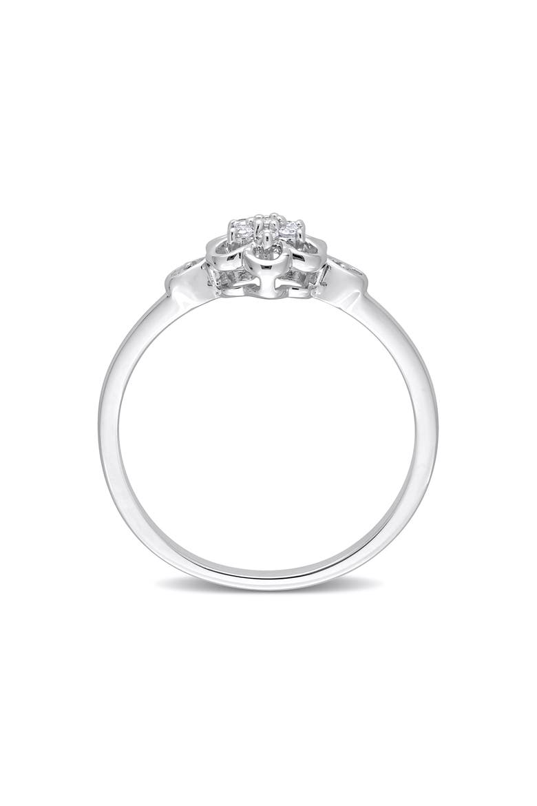 Floral Diamond Ring - 0.08ct., Alternate, color, SILVER