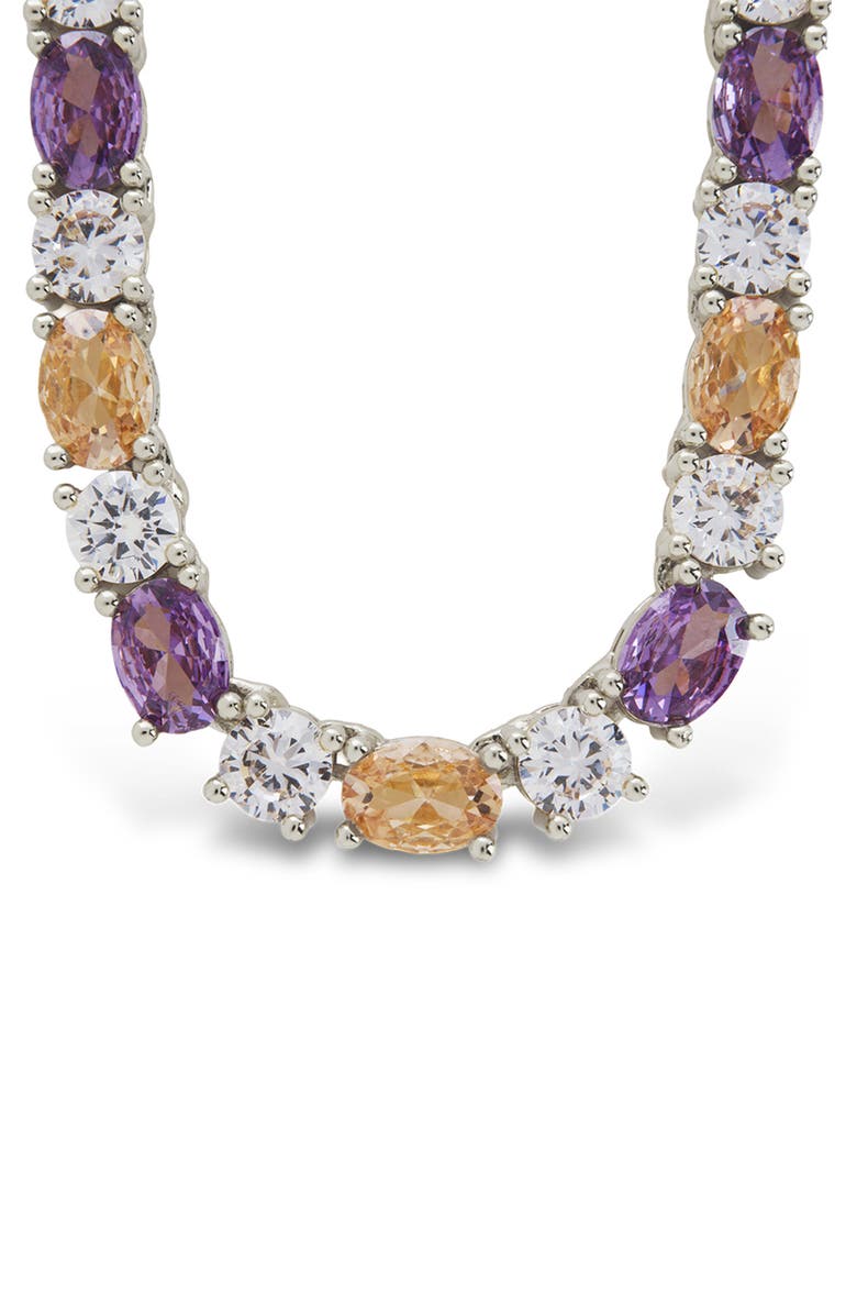 Sterling Forever Ophelia Tennis Necklace, Main, color,