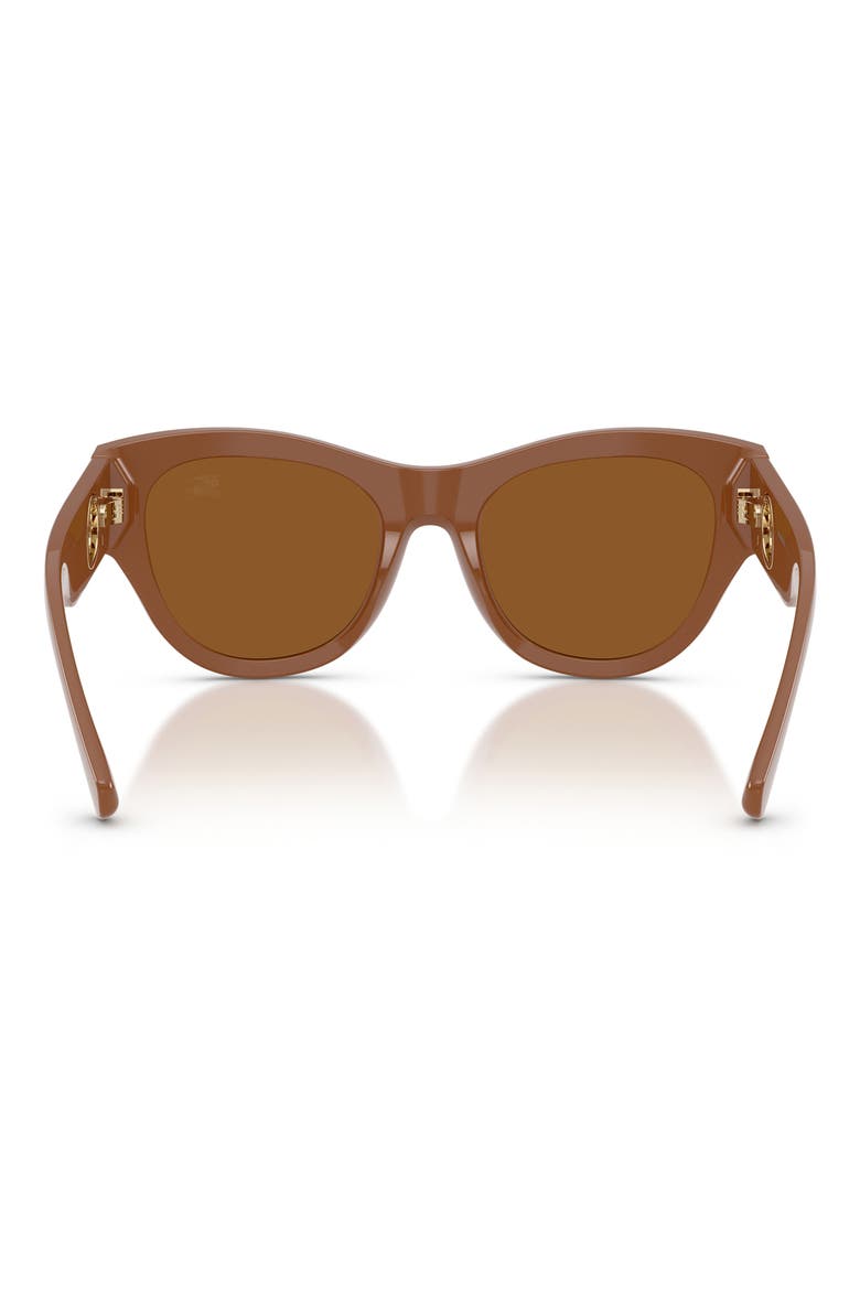 52mm Round Sunglasses, Alternate, color, BROWN / DARK BROWN