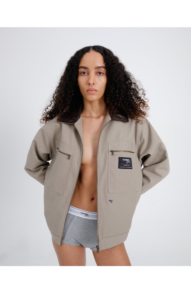 Hommegirls Work Jacket, Main, color, Grey Canvas