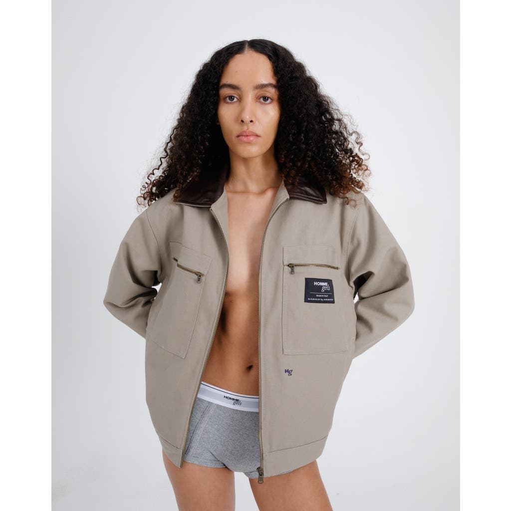 Hommegirls Work Jacket Grey Canvas