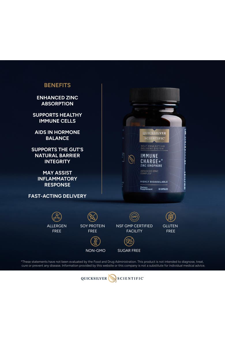 Quicksilver Scientific Immune Charge Zinc Ionophore Quercetin and Luteolin Supplement, Alternate, color, NO COLOR