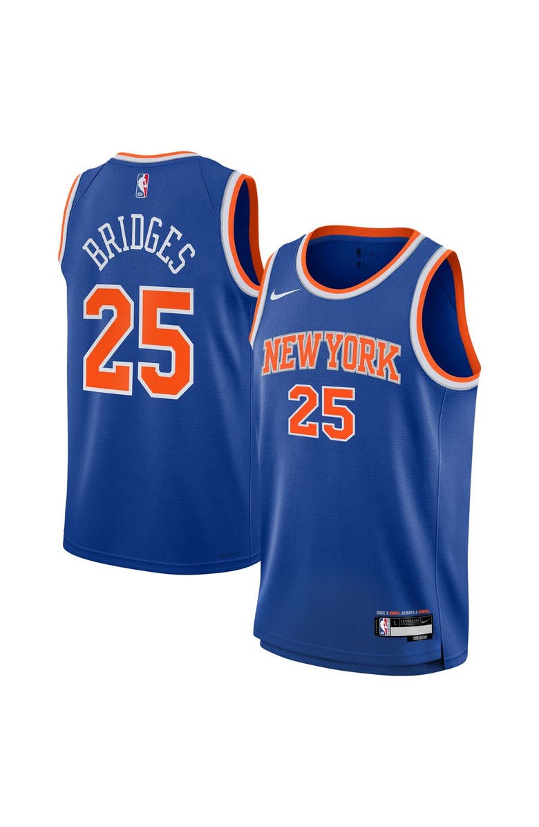 Nike Youth Nike Mikal Bridges Blue New York Knicks Swingman Jersey - Icon Edition, Alternate, color, Blue