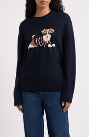 ROWING BLAZERS Terrier Dog Cotton Crewneck Sweater