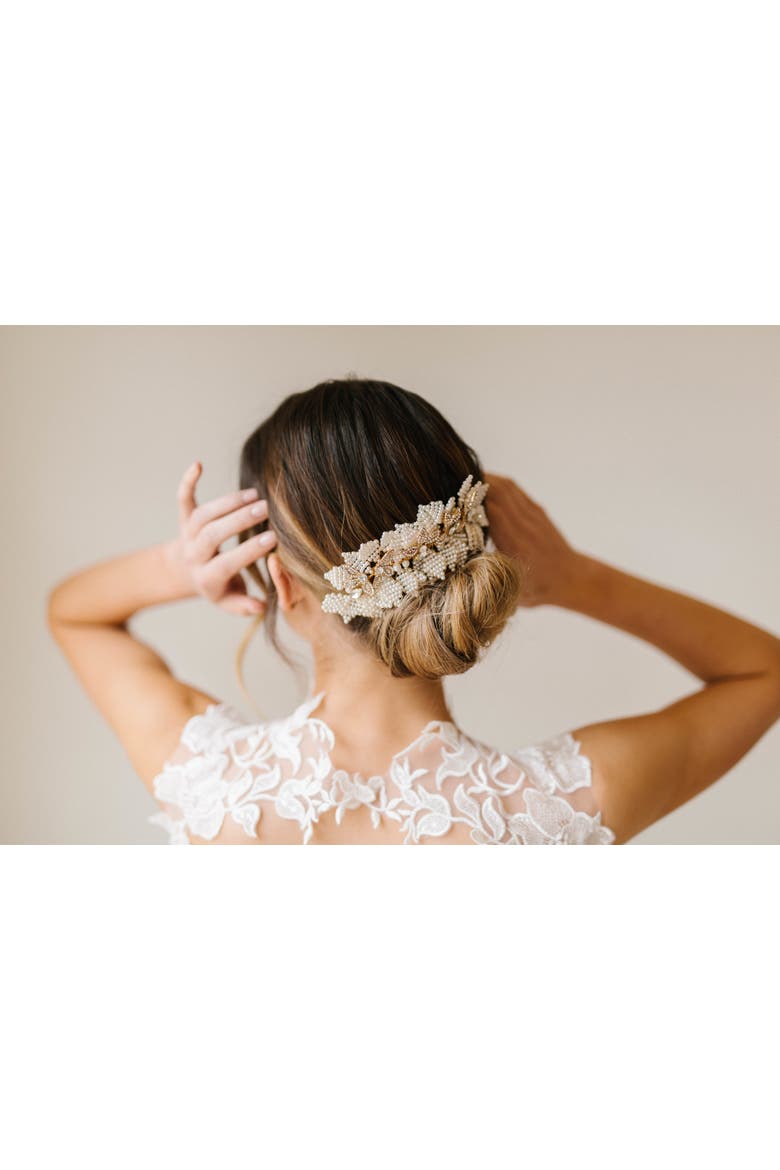Daphne Bridal Comb, Alternate, color, Gold