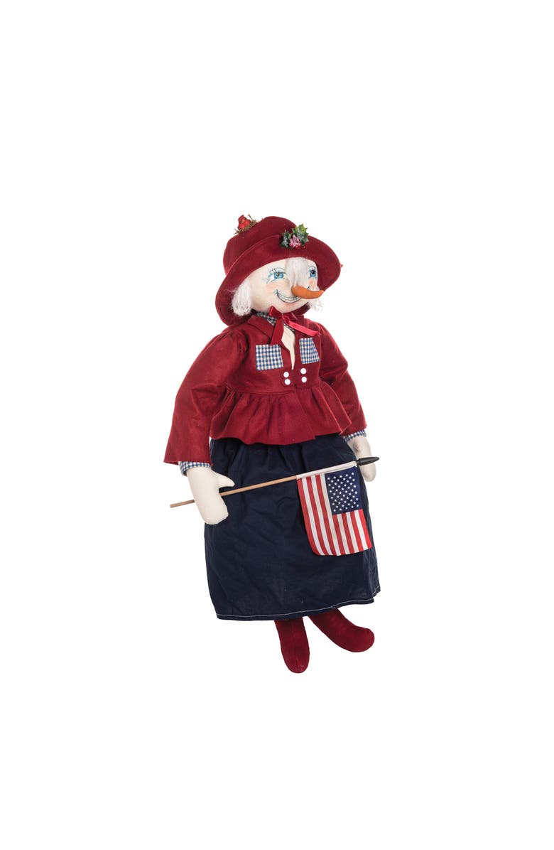Gallerie II Pennie Snow Girl Joe Spencer Gathered Traditions Christmas Art Doll Figure, Main, color, Red