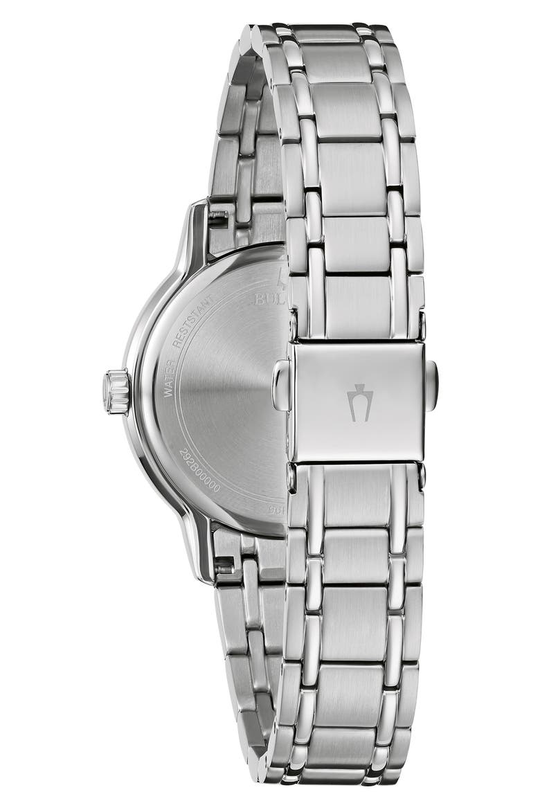 Diamond Embellished Quartz Bracelet Watch, 32mm, Alternate, color, SILVER