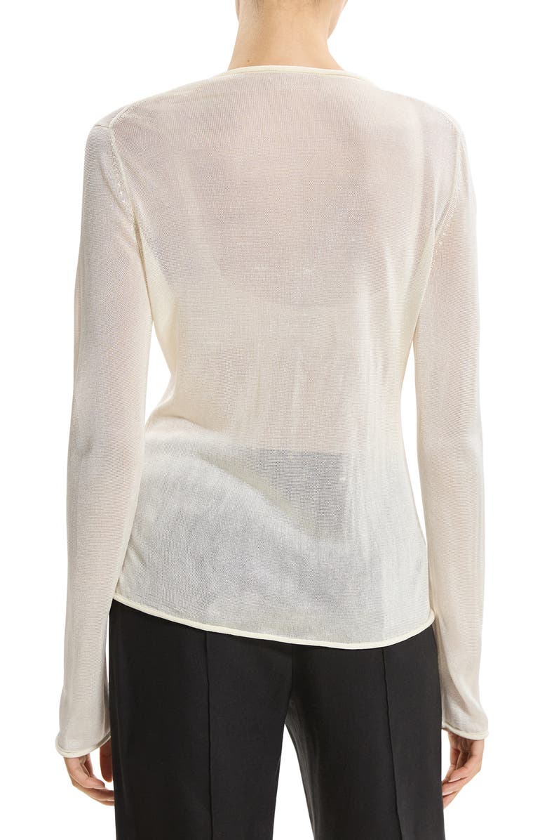 Theory Lust Sheer Jersey Cardigan, Alternate, color, Ivory