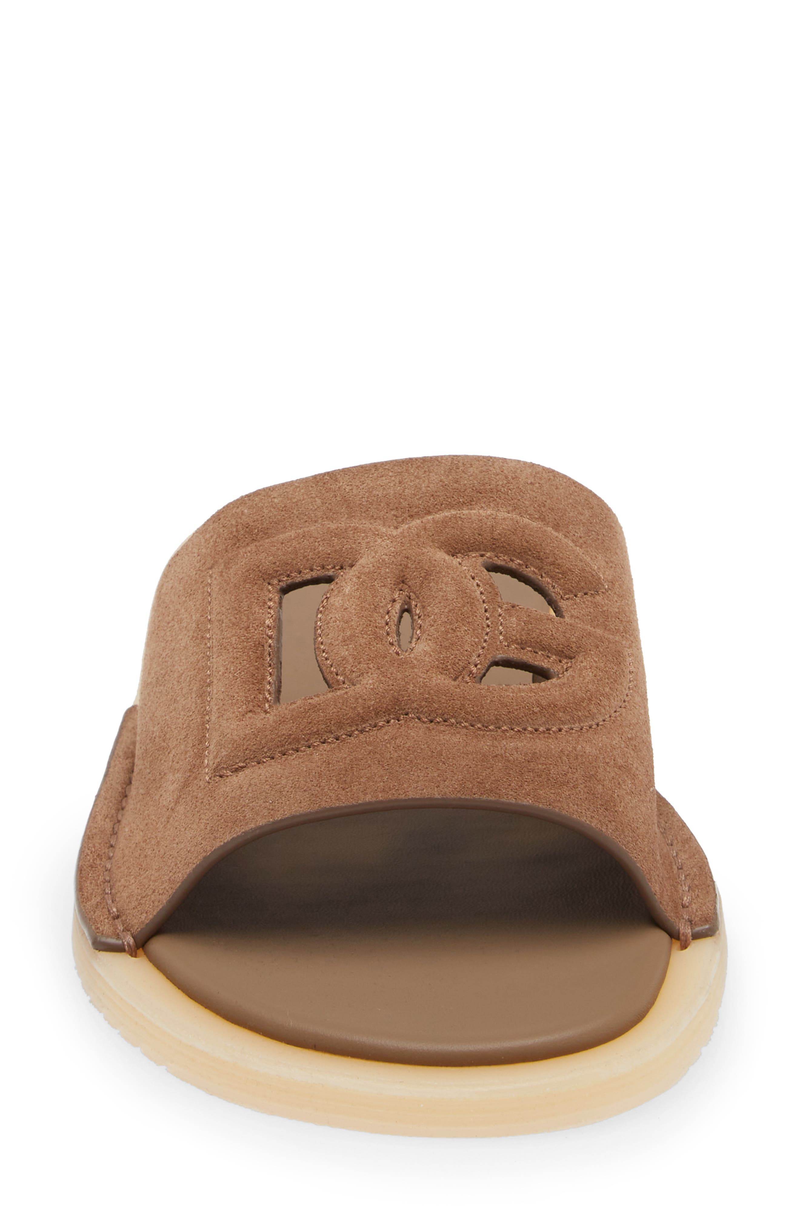 Dolce&Gabbana Crosta Slide Sandal, Alternate, color, 80024-Nocciola