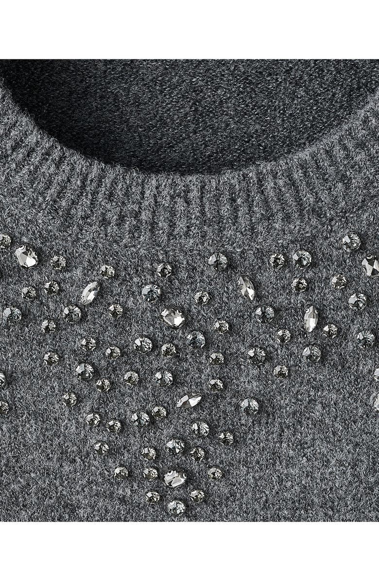 MANGO Estrella Embellished Sweater, Alternate, color, Dark Heather Grey