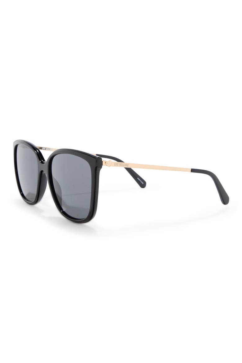 56mm Oversize Sunglasses, Alternate, color, BLACK