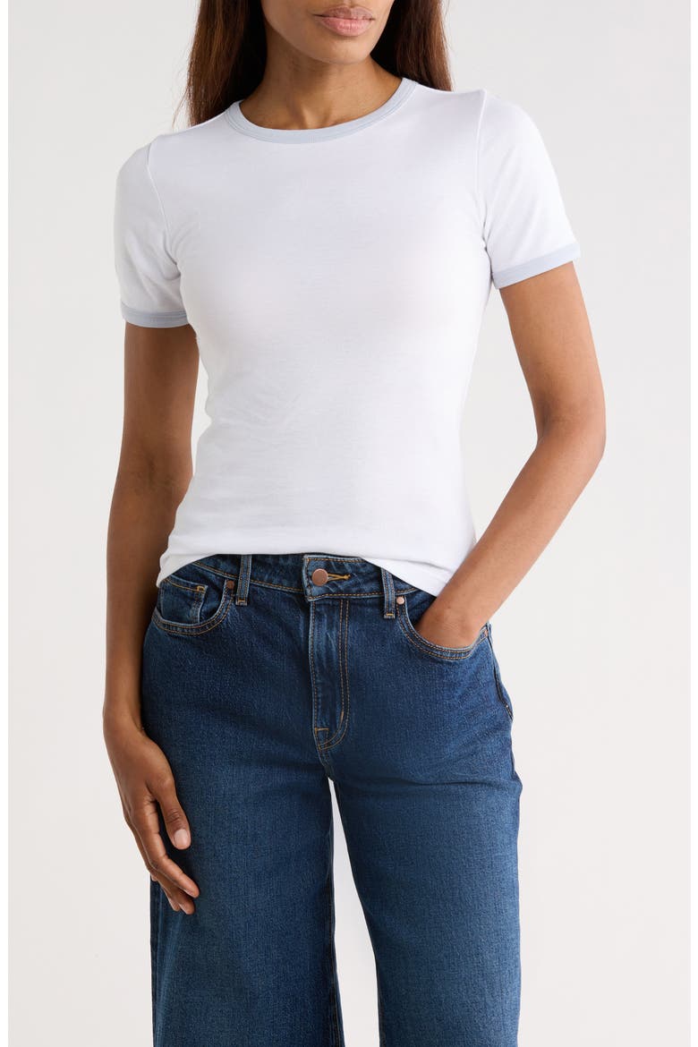Ringer T-Shirt, Main, color, OFF WHITE SURF MIST COMBO