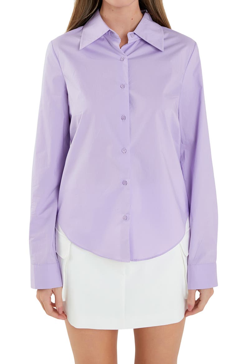 Accent Collar Poplin Shirt, Alternate, color, LAVENDER