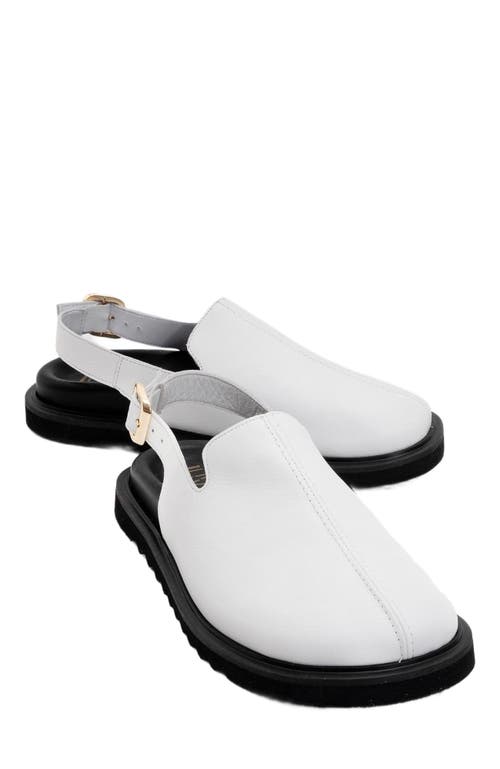 Forever & Always Shoes Laby Leather Clogs In White Leather