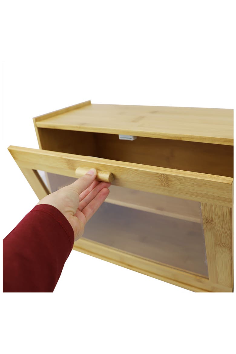 2-Tier Bamboo Bread Box, Alternate, color, NATURAL