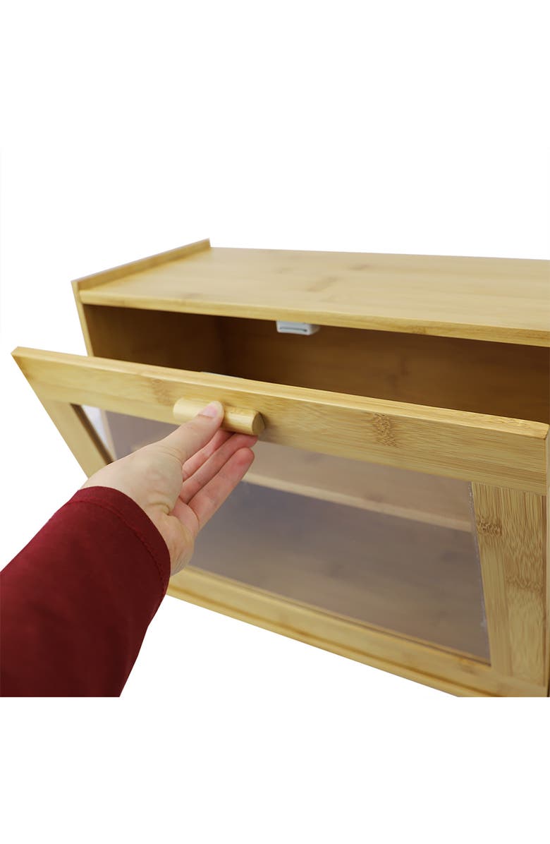 HOME BASICS 2-Tier Bamboo Bread Box, Alternate, color, 