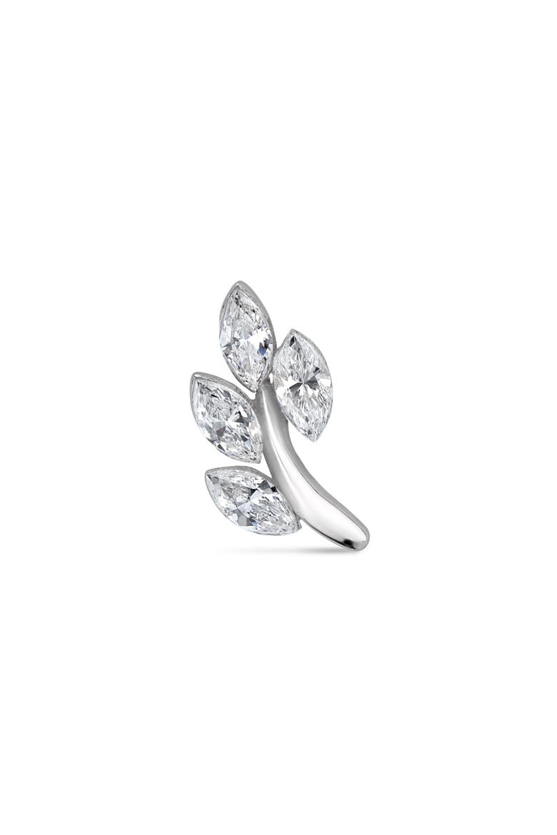 Diamond Vine Single Threaded Stud Earring, Alternate, color, WHITE GOLD