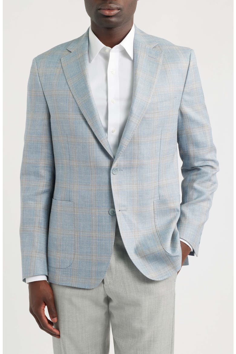 Relaxed Fit Icon Linen, Wool & Silk Sport Coat, Alternate, color, LIGHT BLUE
