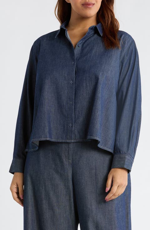 Button Front Denim Shirt