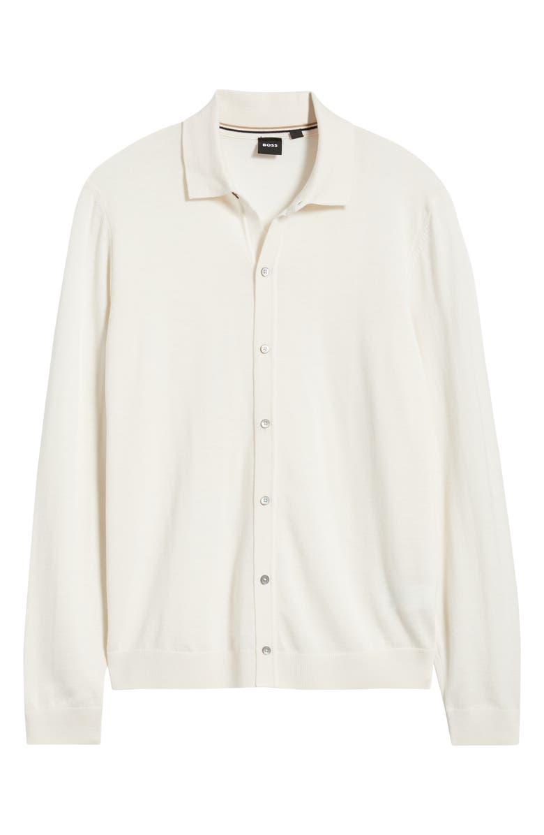 BOSS Helbert Wool Cardigan, Alternate, color, Open White
