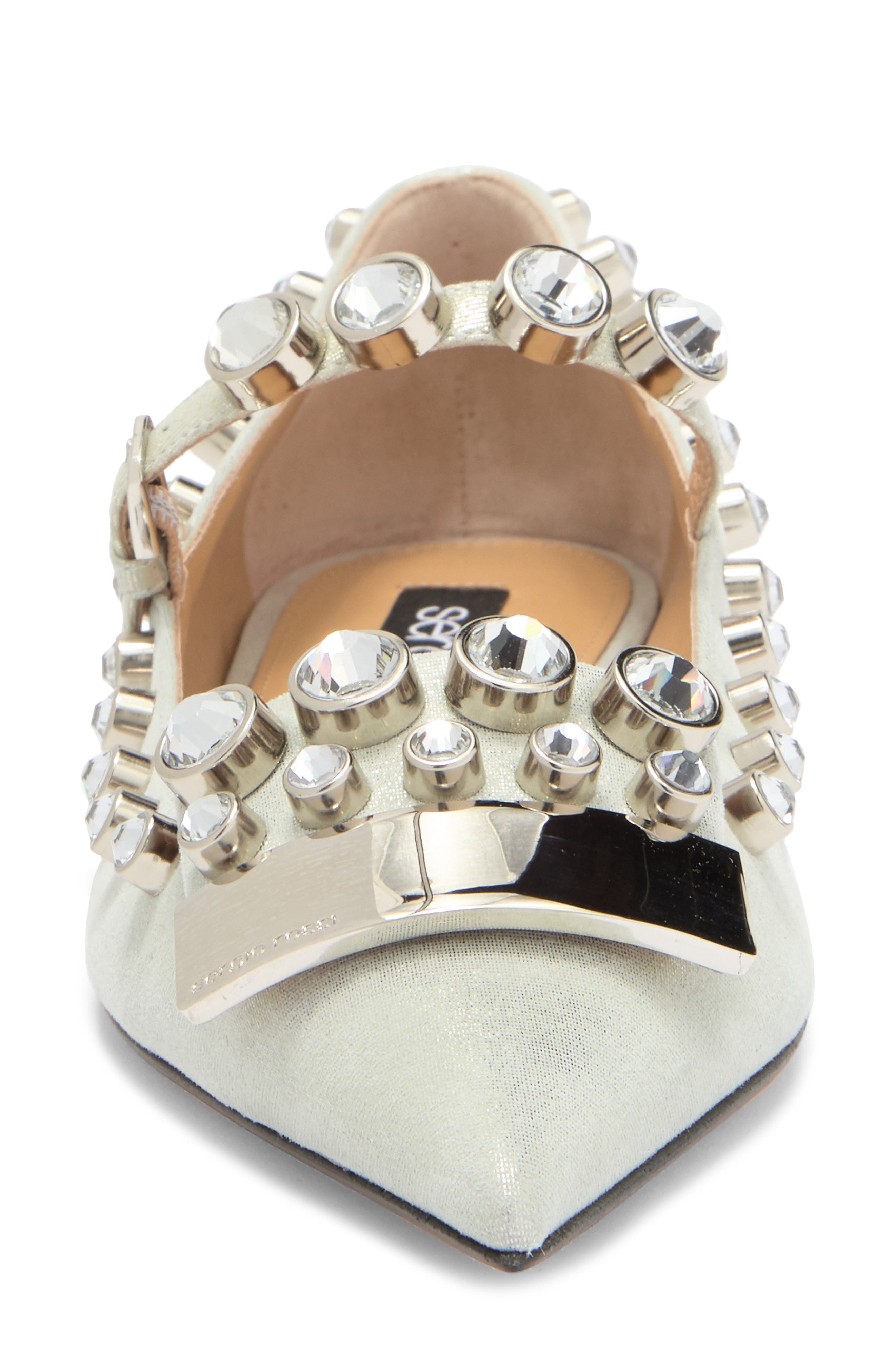 Sergio Rossi Crystal Embellished Mary Jane Flat, Alternate, color, 
