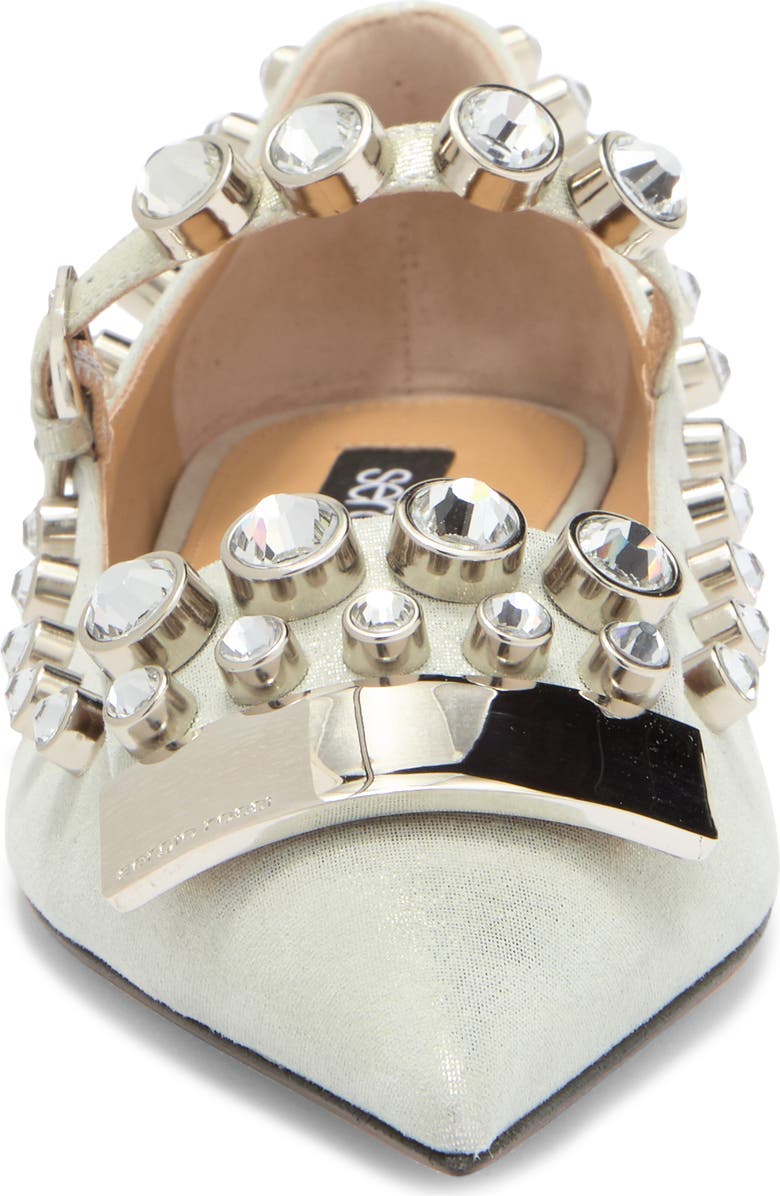 Sergio Rossi Crystal Embellished Mary Jane Flat, Alternate, color,