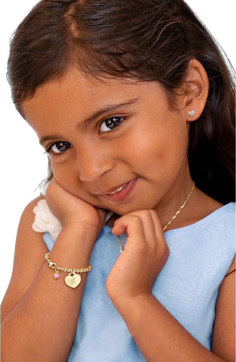 Tiny Blessings 14K Gold Dearest Heart Studs Screw Back Earrings, Alternate, color, 14K Yellow Gold