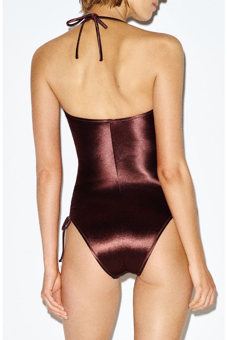 Bandi One-Piece Swimsuit, Alternate, color, METALLIC BURGUNDY