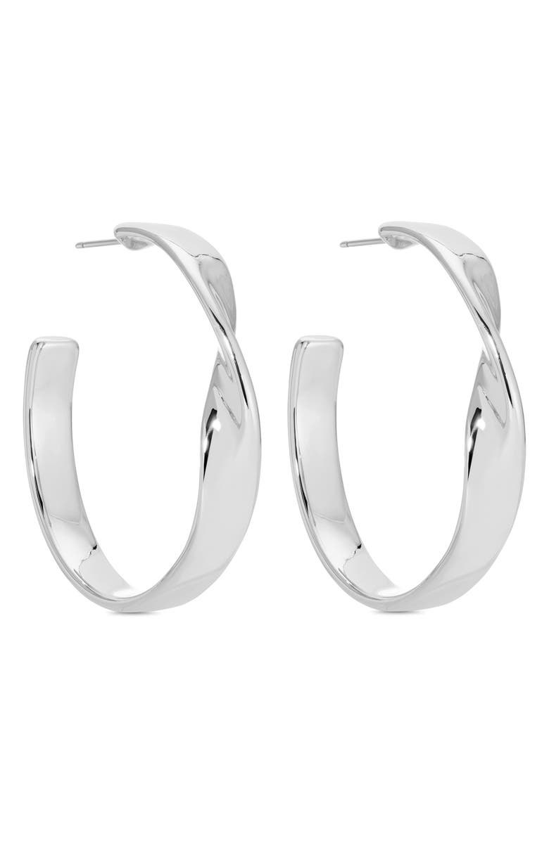 Ettika Heirloom Medium Hoop Earrings, Alternate, color, Silver