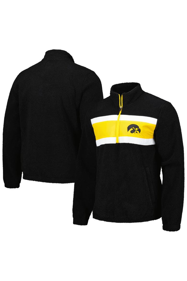 Men's G-III Sports by Carl Banks Black Iowa Hawkeyes Pinch Runner Half-Zip Top, Main, color, Black