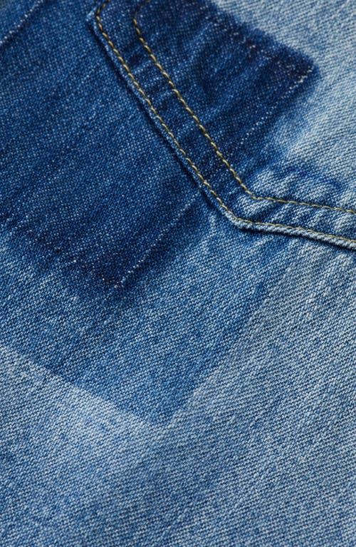 Scotch & Soda Boy's Washed Denim Patchwork Shirt In Blue
