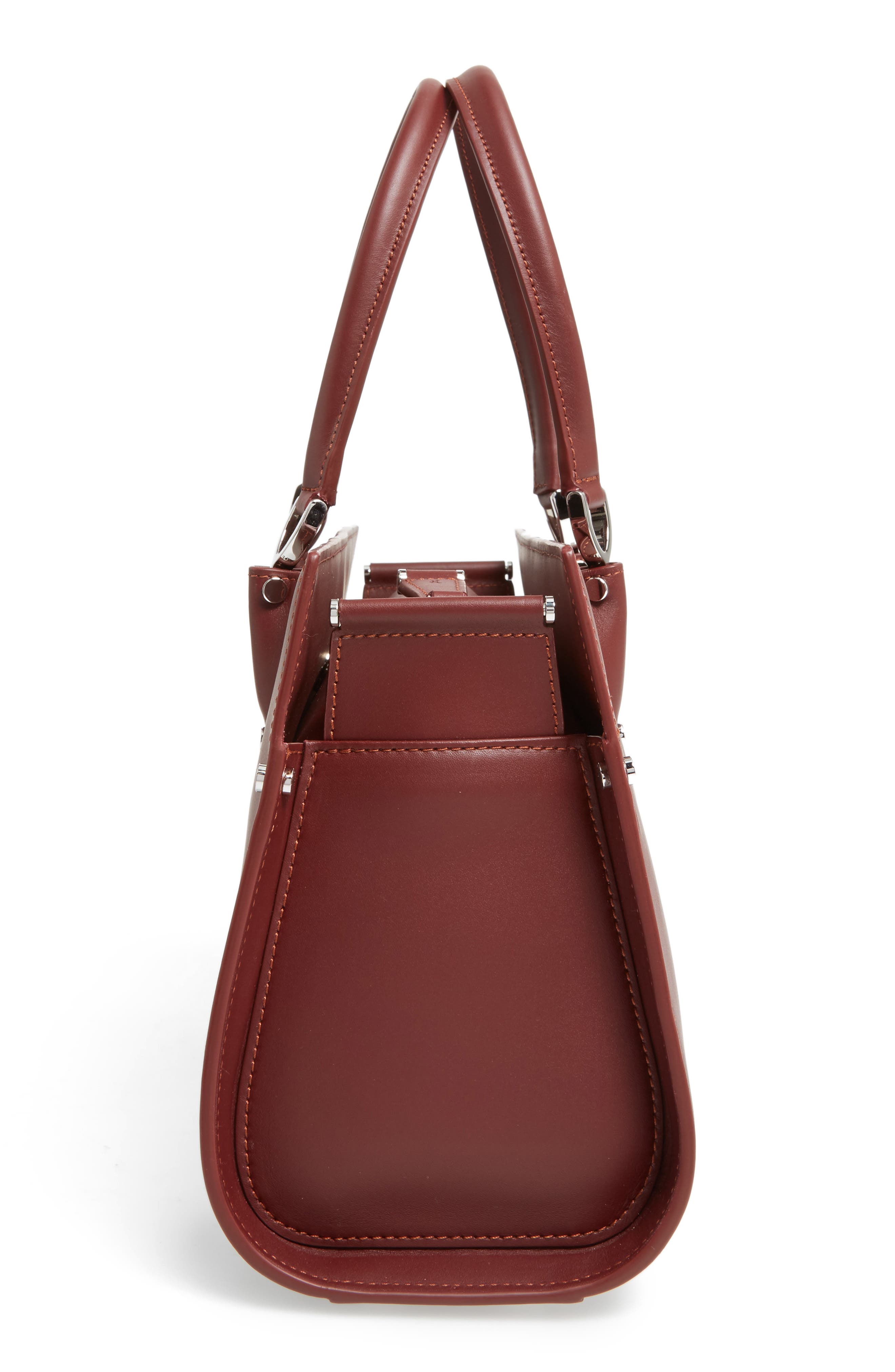Longchamp Paris Premier Leather Satchel, Alternate, color, Red Lacqur