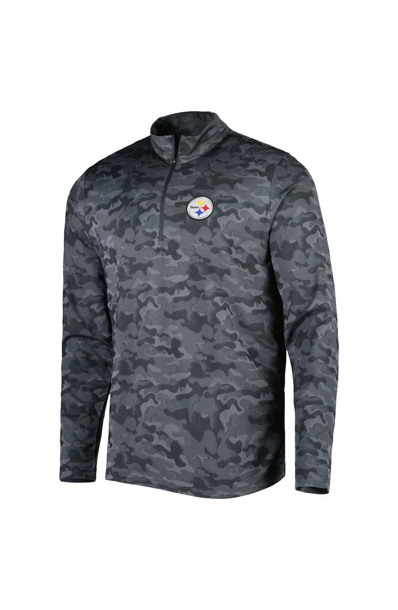 ANTIGUA Men's Antigua Black Pittsburgh Steelers Brigade Quarter-Zip Sweatshirt, Alternate, color, Black