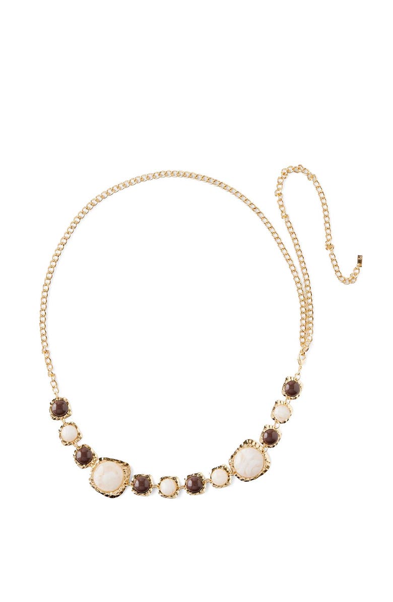 Cotton On Belly Chain, Main, color, Up Gold Chocolate Stone
