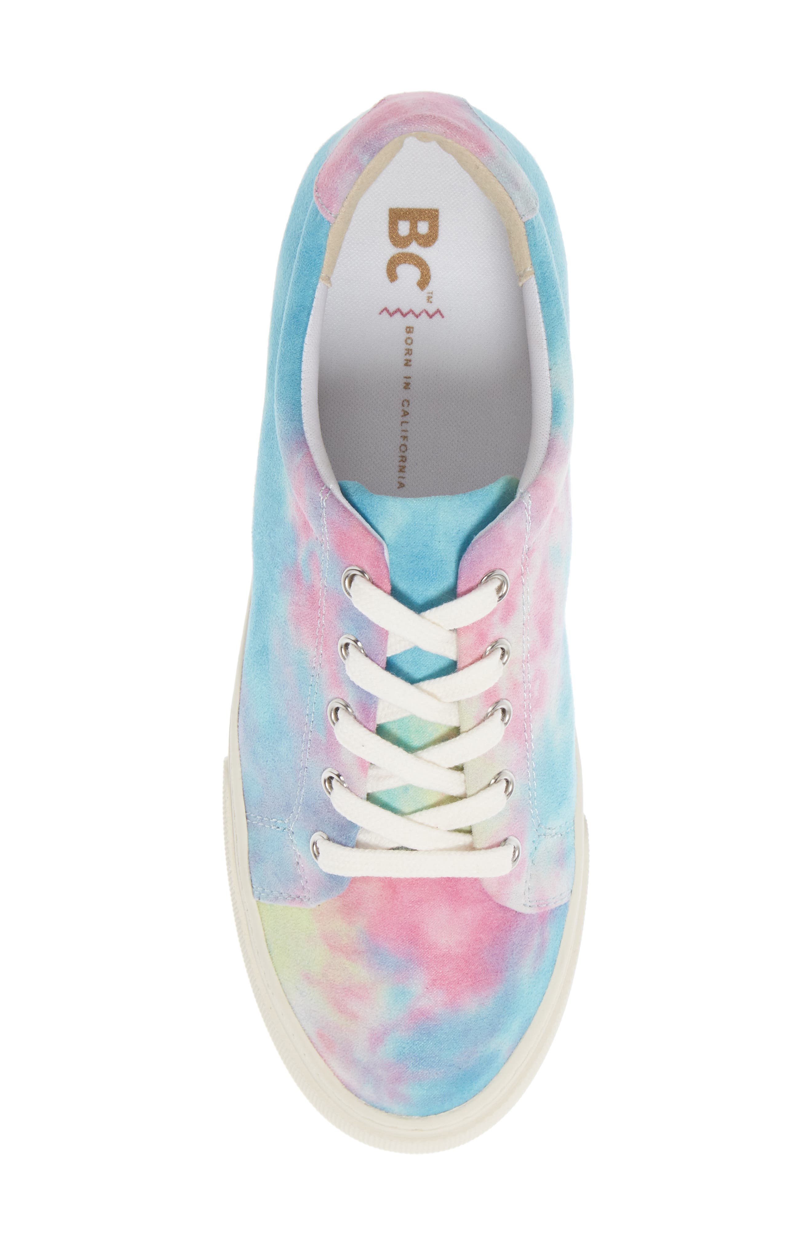 Support Vegan Platform Sneaker, Alternate, color, BLUE TIE DYE FABRIC