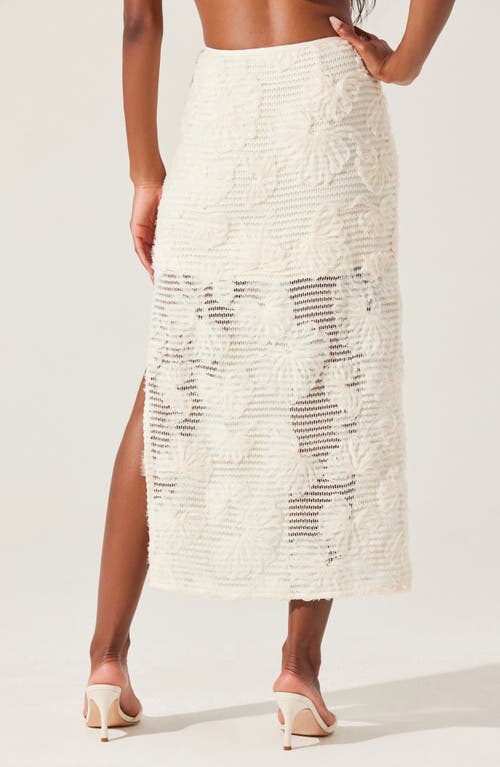 Astr The Label Sol Flower Appliqué Open Stitch Skirt In Cream