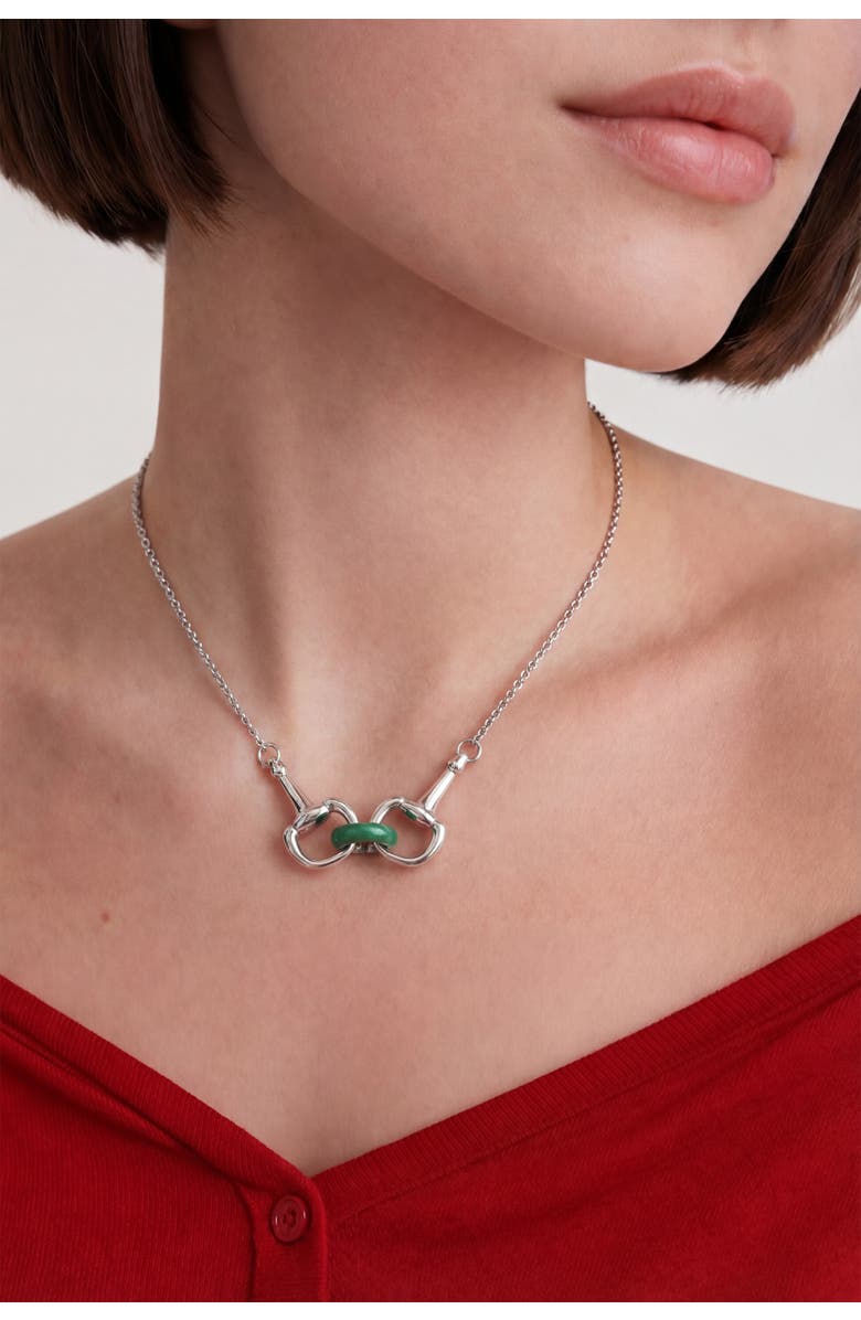 seree Year of the Horse Limited Edition Equestrian Snaffle Bit Necklace, Alternate, color, Green