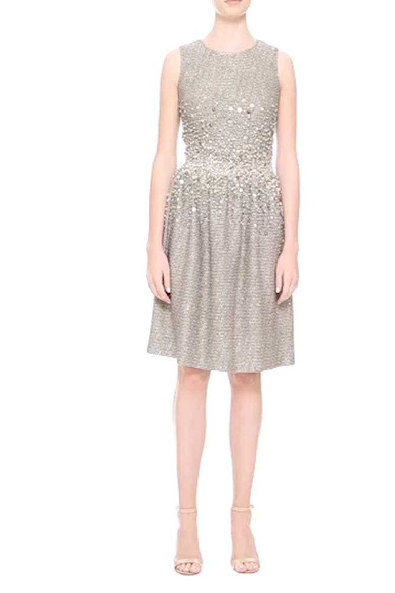 Hand Beaded Bauble Knit Dress, Alternate, color, GOLD/ QUARTZ MULTI