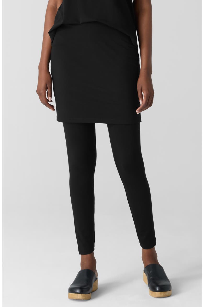 Skirted Ankle Leggings, Main, color, BLACK